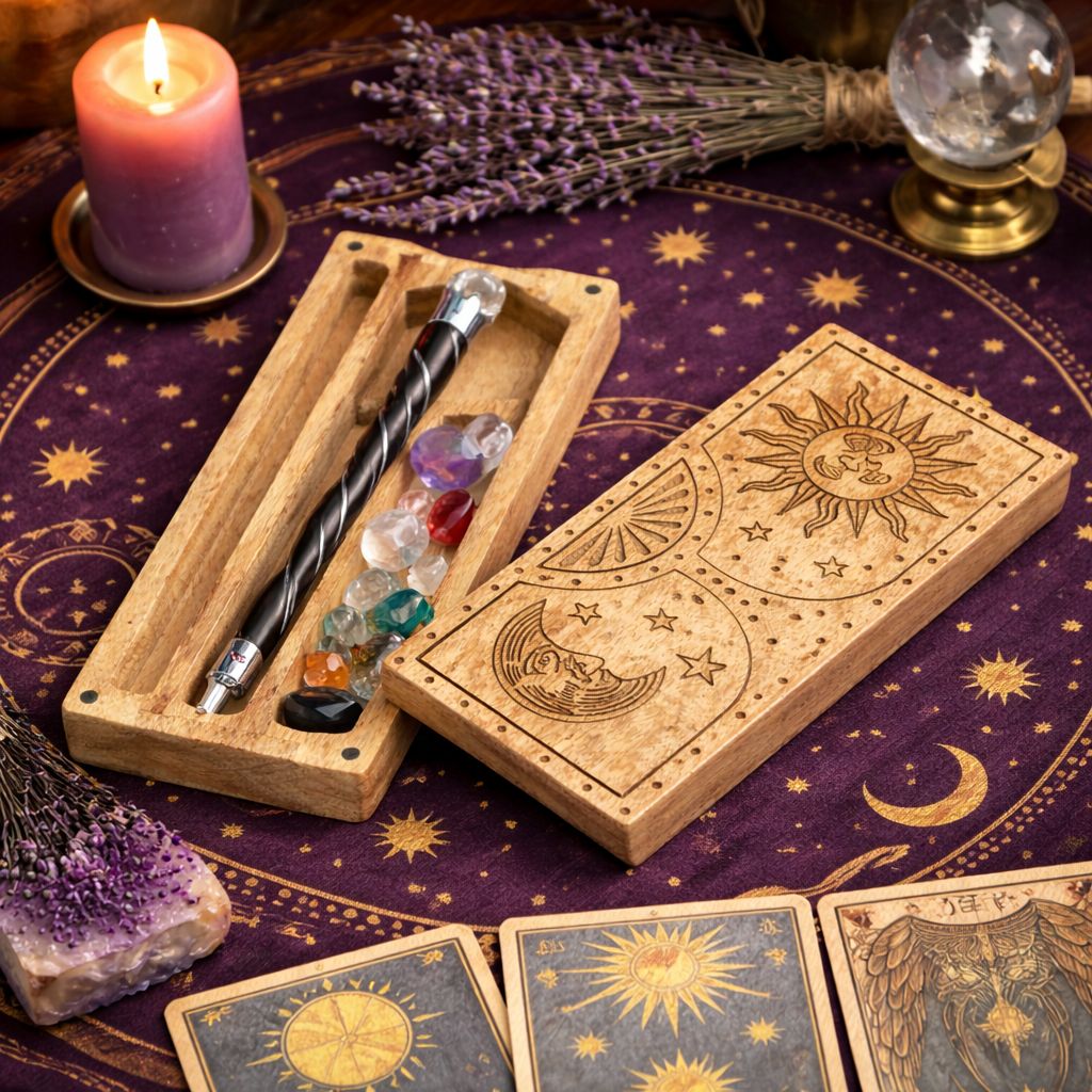 Sun - Moon Carved Crystal and Stone Box - view 4