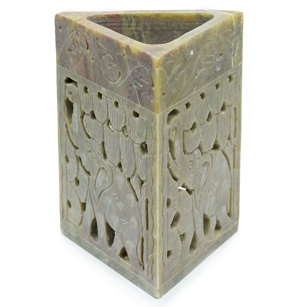 Triangle Soapstone Oil Burner - Elephant