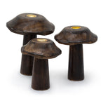 Set of 3 Incense Cone Mushrooms - Mango Wood
