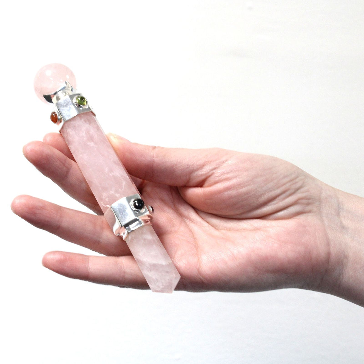 Hexagonal Crystal Healing Wand - 12cm - Rose Quartz - view 2