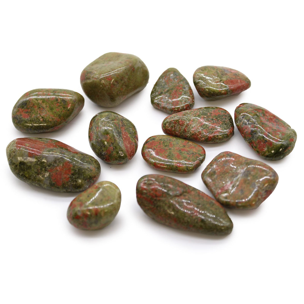 Medium African Tumble Stones - Unakite (Pack of 12)