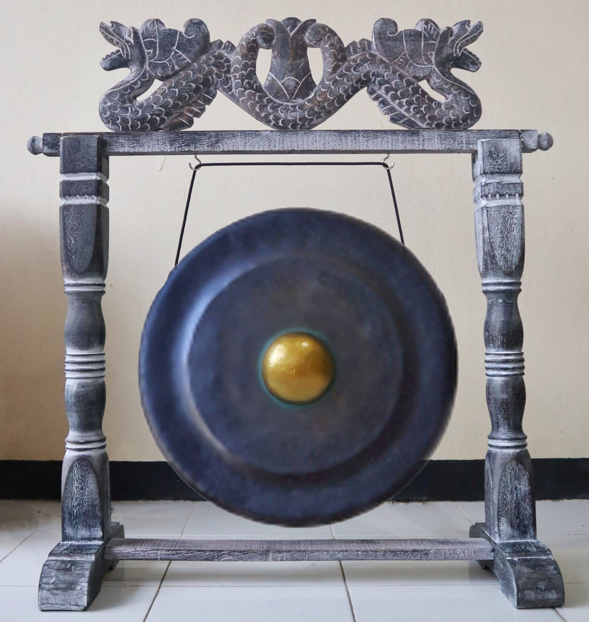 Healing Gong in Stand - Medium, Black
