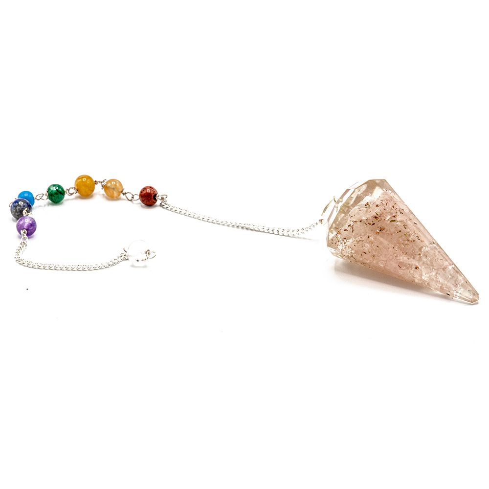 Orgonite Power Chakra Pendulum - Rose Quartz - view 2