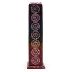 Soapstone Square Tower Incense Holder - 7 Chakras