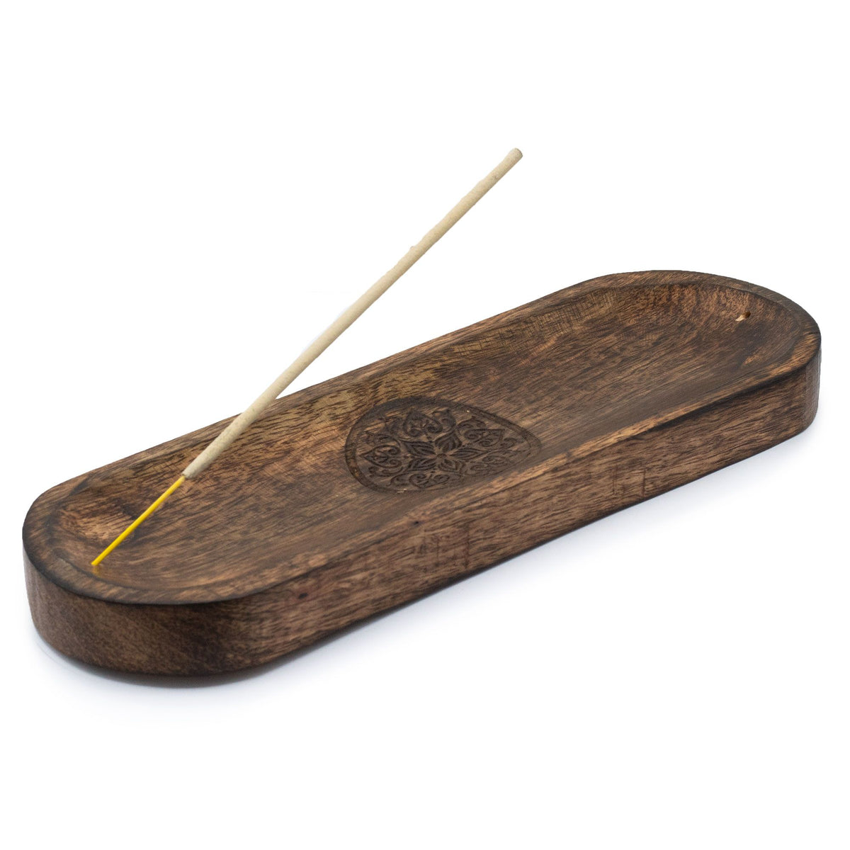 Large Incense Tray - Carved Mandala