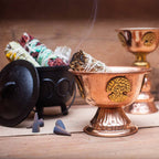 Copper Ritual Chalice - Triple Moon, Antique Finish - view 3