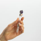 Axis of Grace Wand - Amethyst & Rose Quartz Spheres, Quartz-Style Stem - 12cm - view 7