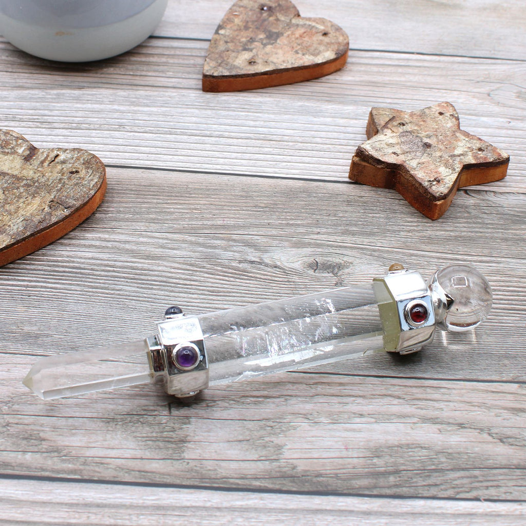 Hexagonal Crystal Healing Wand - 12cm - Rock Quartz - view 3