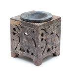 Square Soapstone Oil Burner - Elephant