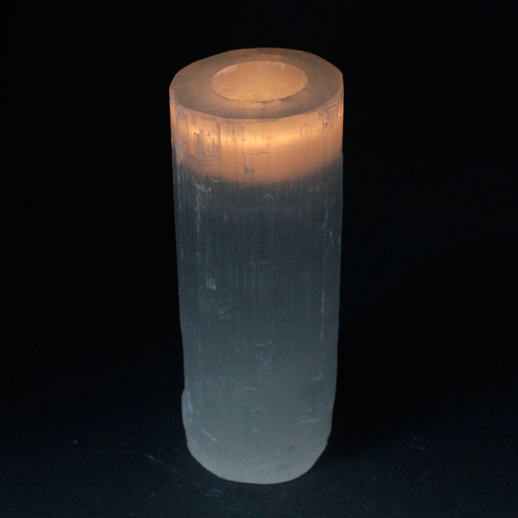 Selenite Cylinder Candle Holder - Large - view 2
