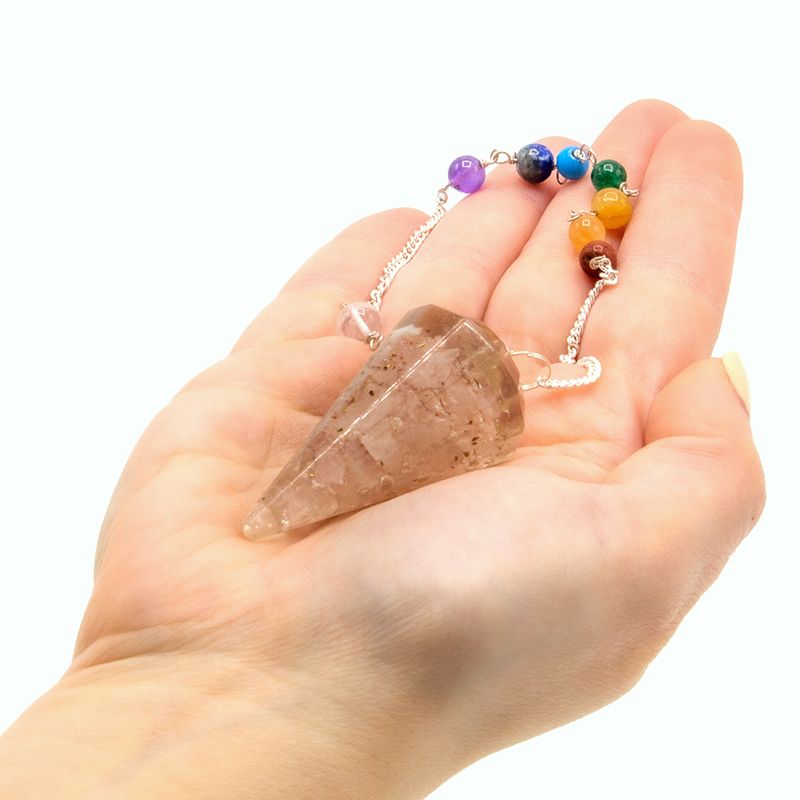 Orgonite Power Chakra Pendulum - Rose Quartz - view 3