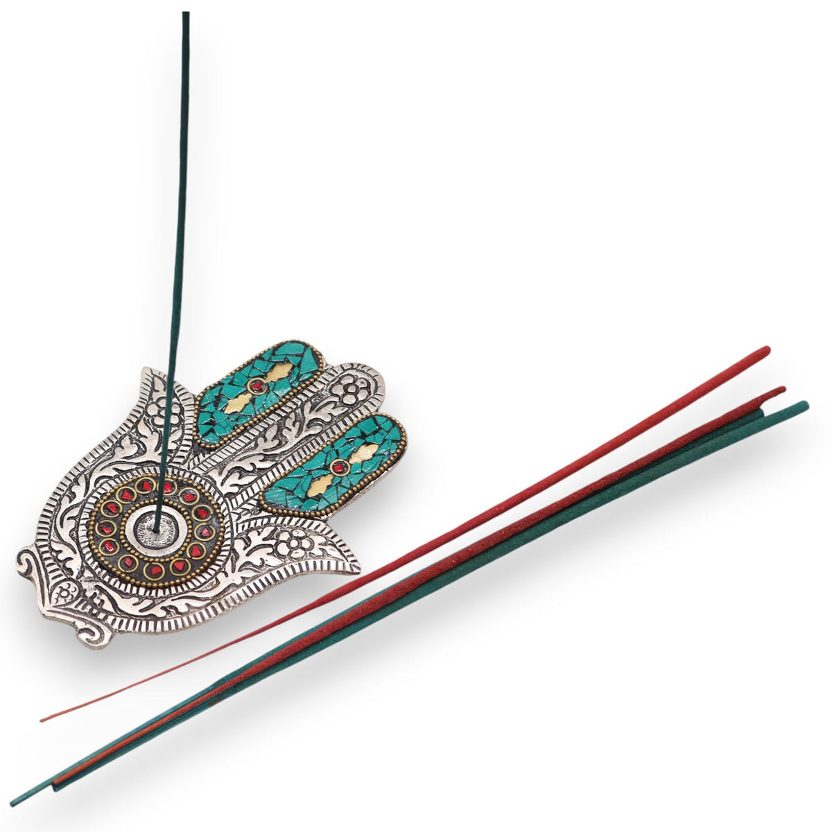 Green Small Hamsa Incense Holder - view 3