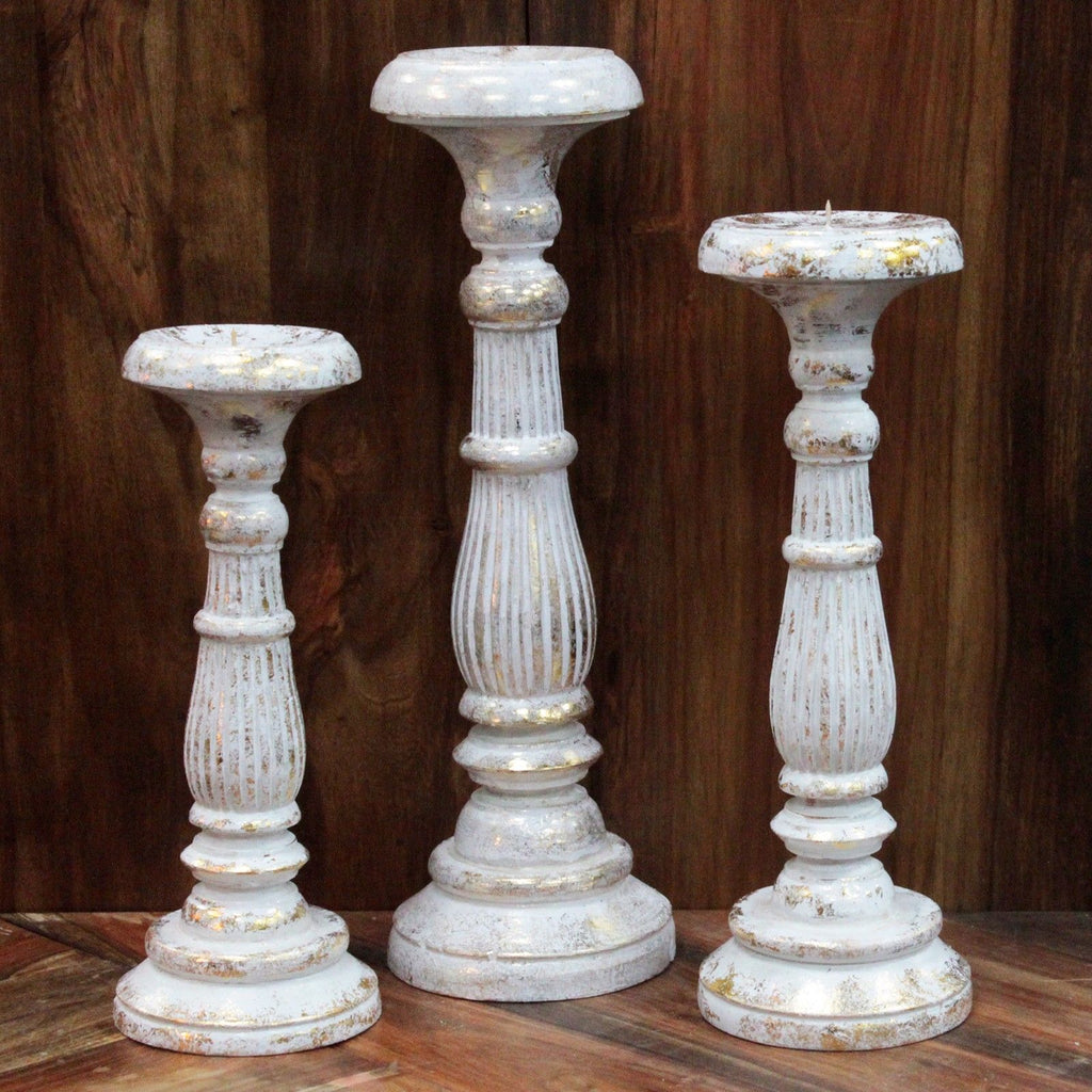 Medium Candle Stand - White Gold - view 3