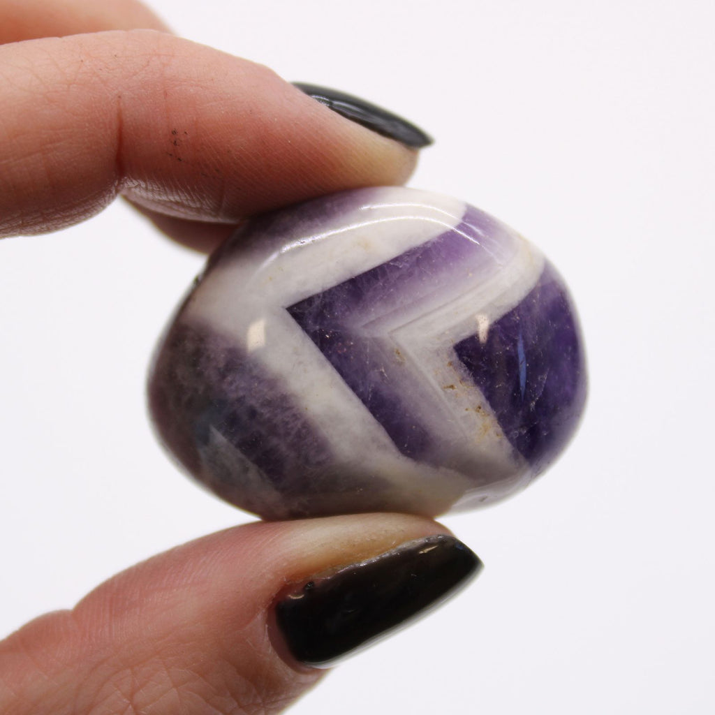 Medium African Tumble Stones - Amethyst - Chevron (Pack of 12) - view 3