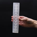 Flat bar selenite charging plate engraved with the phases of the moon - view 3