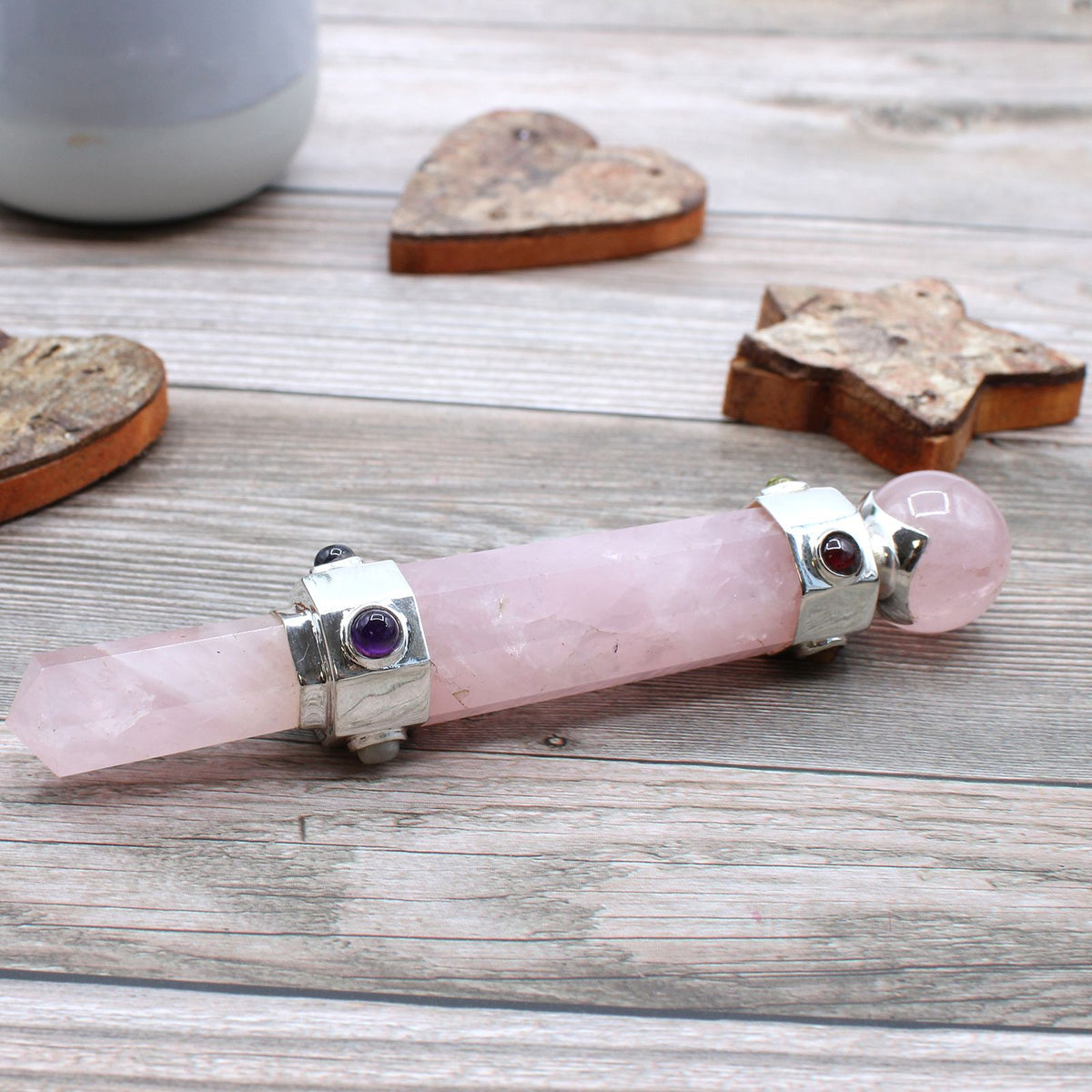 Hexagonal Crystal Healing Wand - 12cm - Rose Quartz - view 3