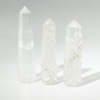 Clear quartz six face obelisk point, polished and rising to an apex - view 6