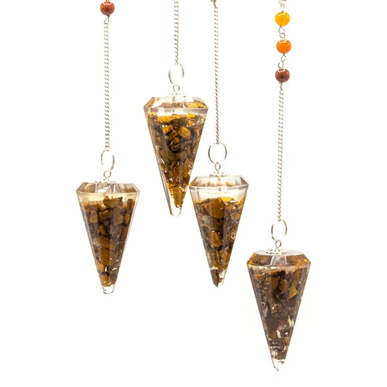 Orgonite Power Chakra Pendulum - Tiger Eye - view 2
