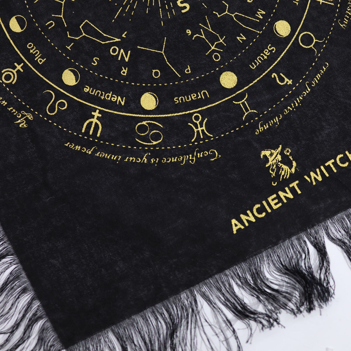 Ancient Witch Pendulum Divination Cloth - All Seeing Eye - Black & Gold - view 2