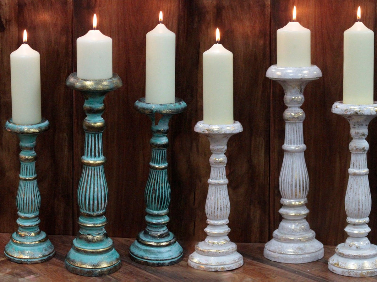 Large Candle Stand - White Gold - view 4