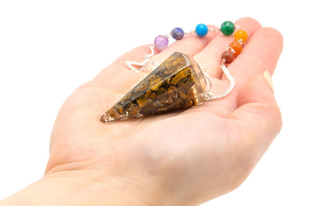 Orgonite Power Chakra Pendulum - Tiger Eye - view 3