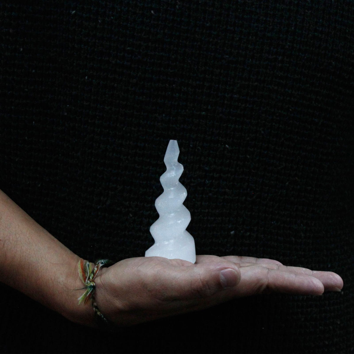 Selenite Spiral Unicorn Horn Tower - Small - view 5