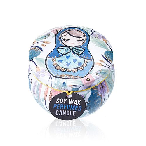 Art Tin Candle - Assorted Design - Russian Dolls - Dolly Blue - view 5