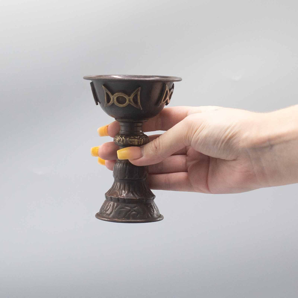 Copper Ritual Goblet - Triple Moon, Antique Finish - view 3
