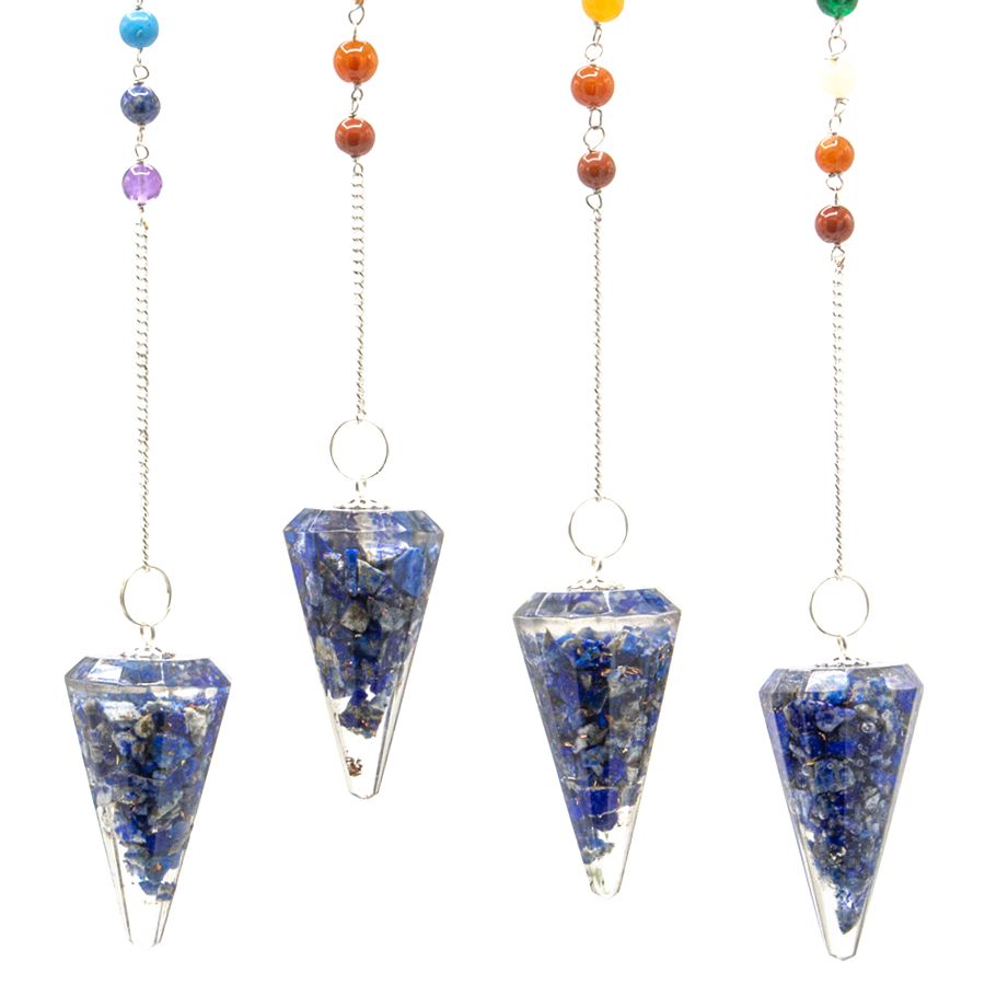 Orgonite Power Chakra Pendulum - Lapis - view 2