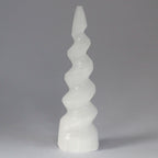 Selenite Spiral Unicorn Horn Tower - Large - view 2