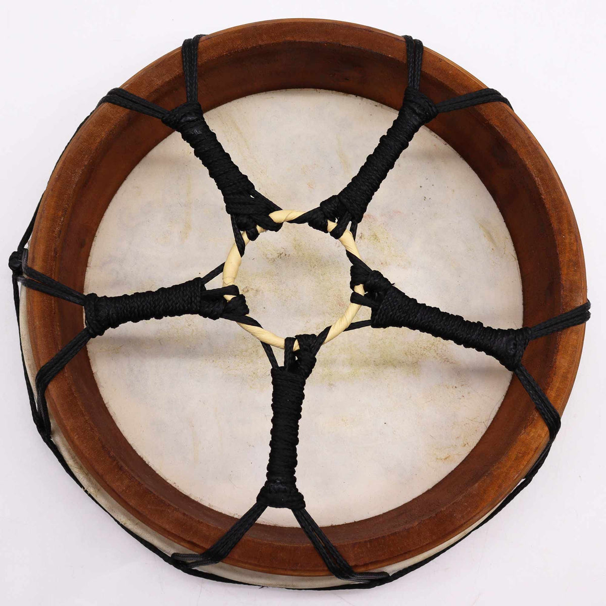 Hamsa shamanic frame drum with two beaters - view 4