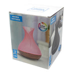 White crackle-glaze vase-shaped aroma diffuser on a wood base - view 3