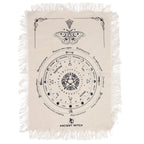 Ancient Witch Pendulum Divination Cloth - Mystic Moth - Natural & Black