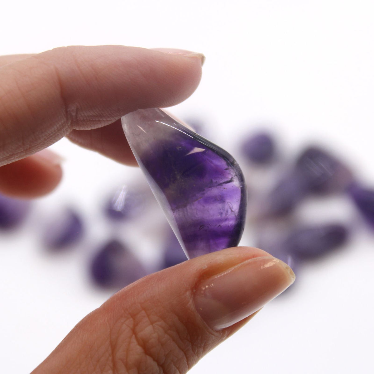 M Tumble Stone - Amethyst Banded (Grade A) (Pack of 24) - view 2