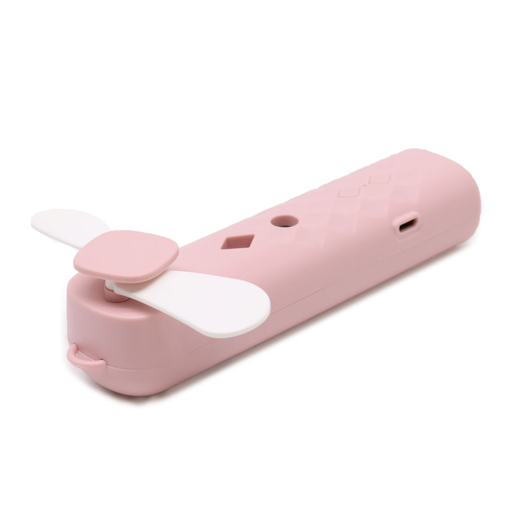 Pink handheld nano mist face fan and spray, USB rechargeable - view 2