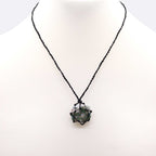 Laced Gemstone Hexagon Pendant - Moss Agate - view 3