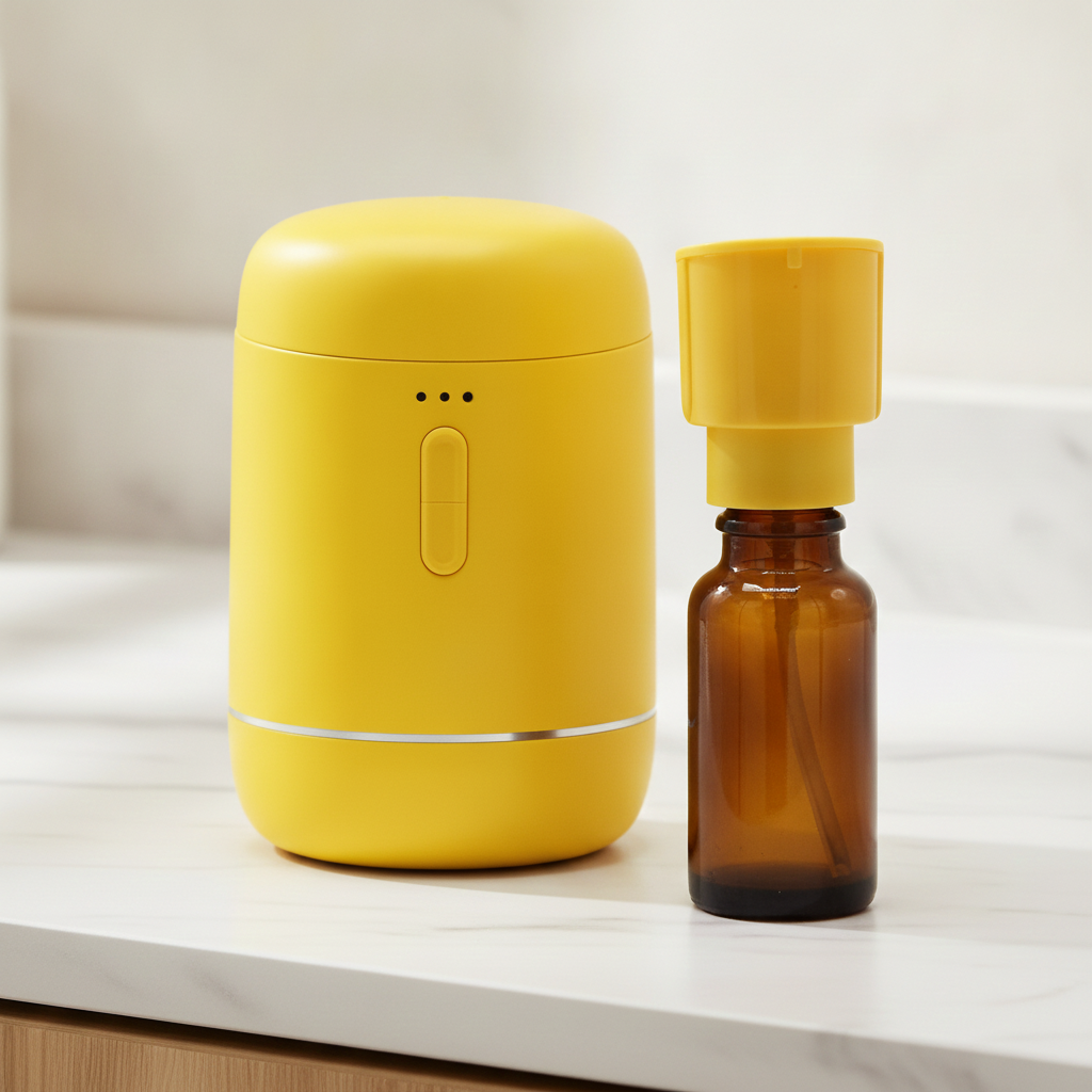 Waterless essential oil diffuser in yellow