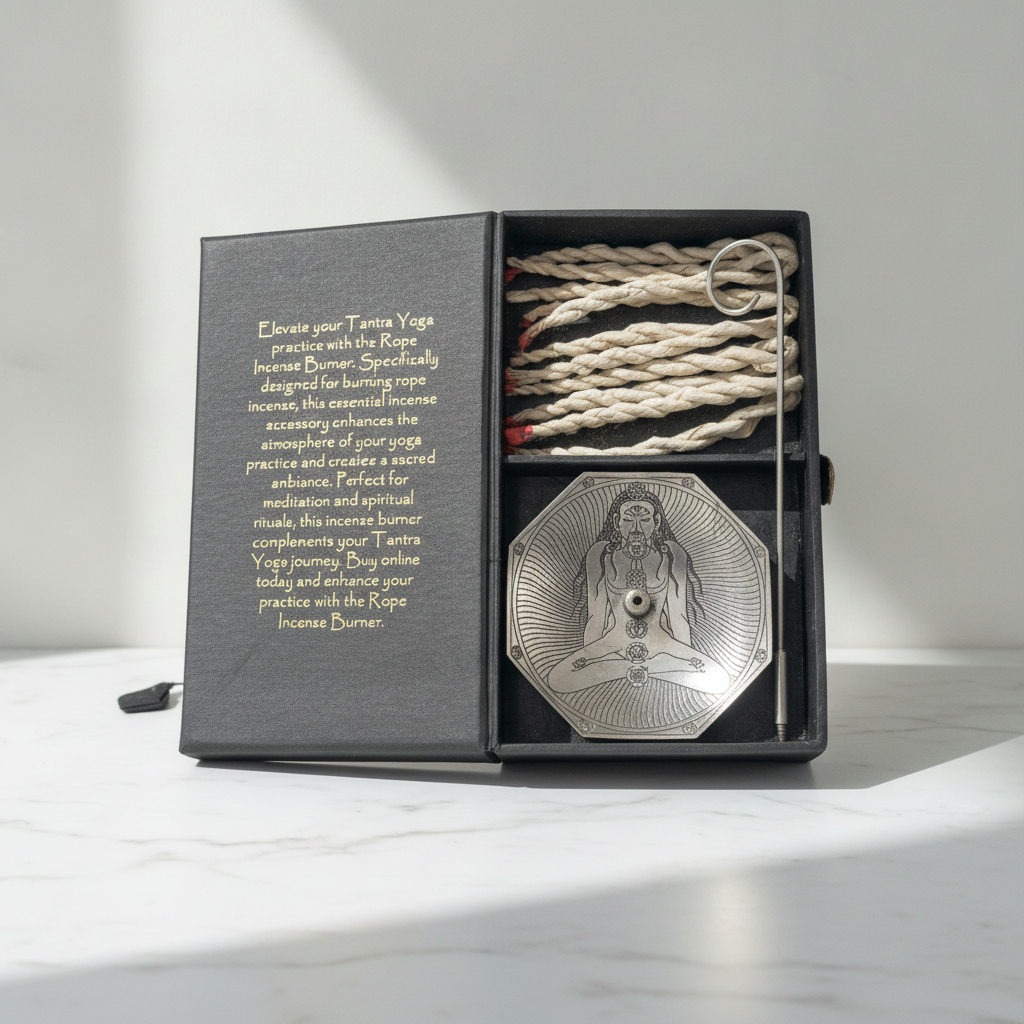 Rope Incense and Silver Plated Holder Set - Tantra Yoga