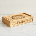 Sun Moon Carved Tarot Box with Drawer