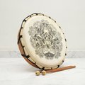 Hamsa shamanic frame drum with two beaters