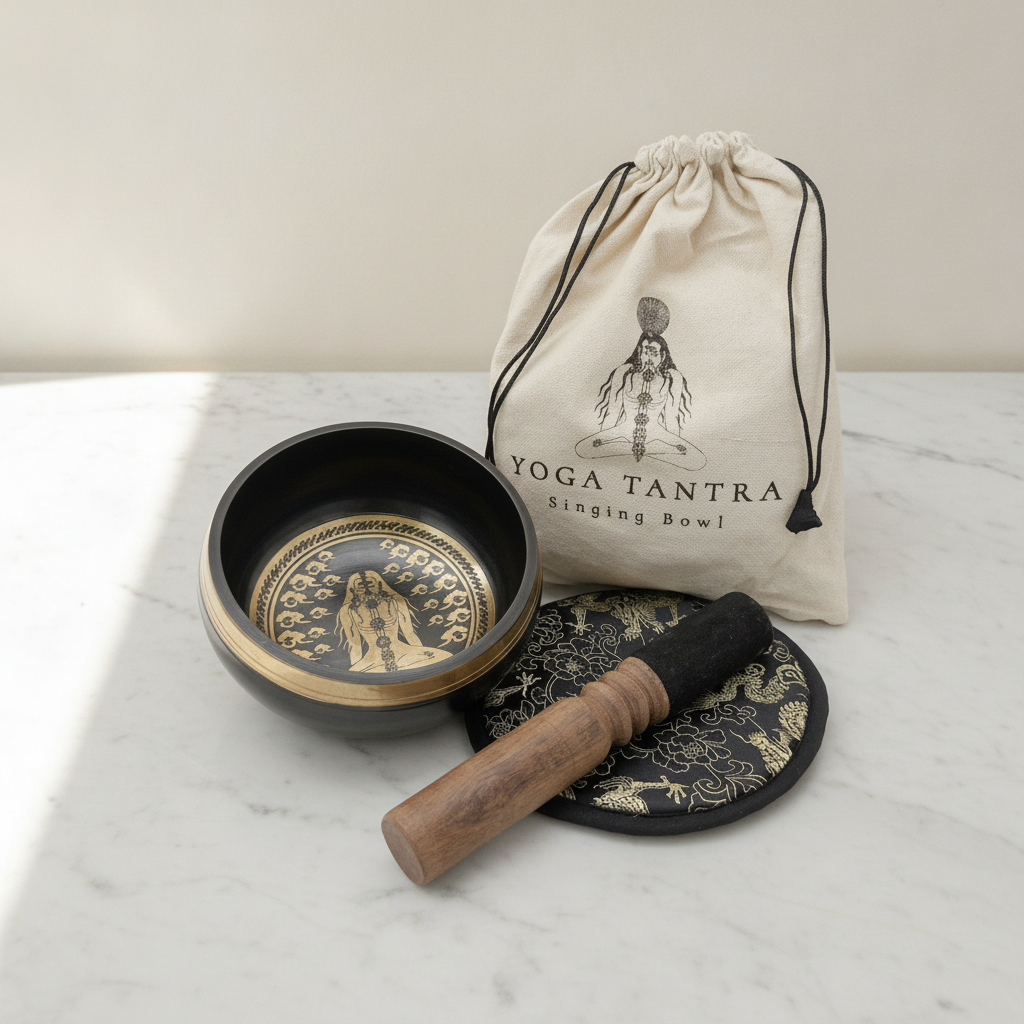 Hand-made & Engraved Singing Bowl Gift Set - Yogi