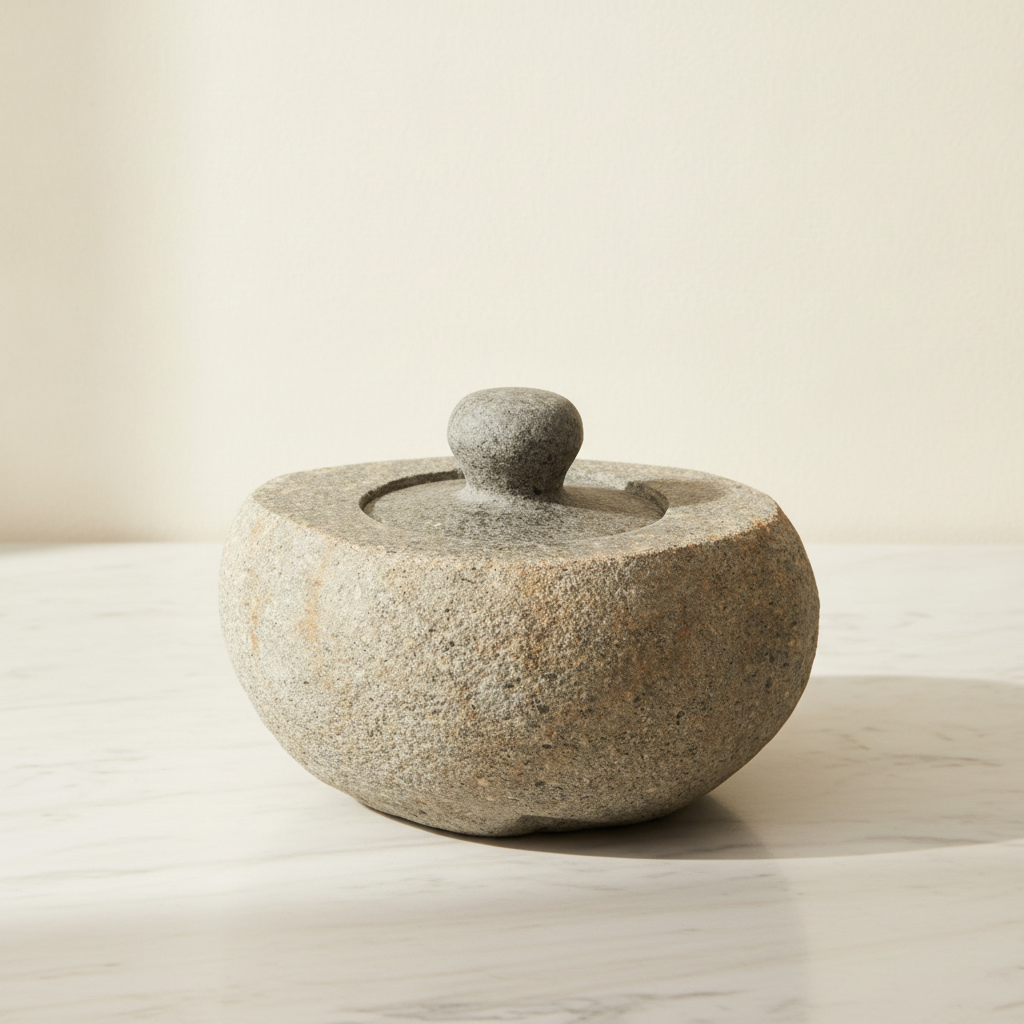 Natural Riverstone Grounding Pot - Large (approx 15x12cm)