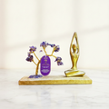 Gemstone Yoga Garden - Sukhasana Pose - Amethyst - Tilted Tree - 100 chipstones