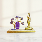 Gemstone Yoga Garden - Sukhasana Pose - Amethyst - Tilted Tree - 100 chipstones