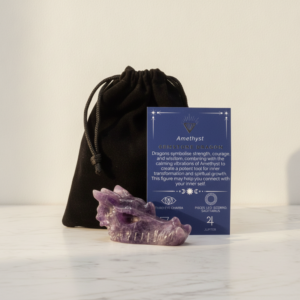 Gemstone Large Dragon Head - Amethyst