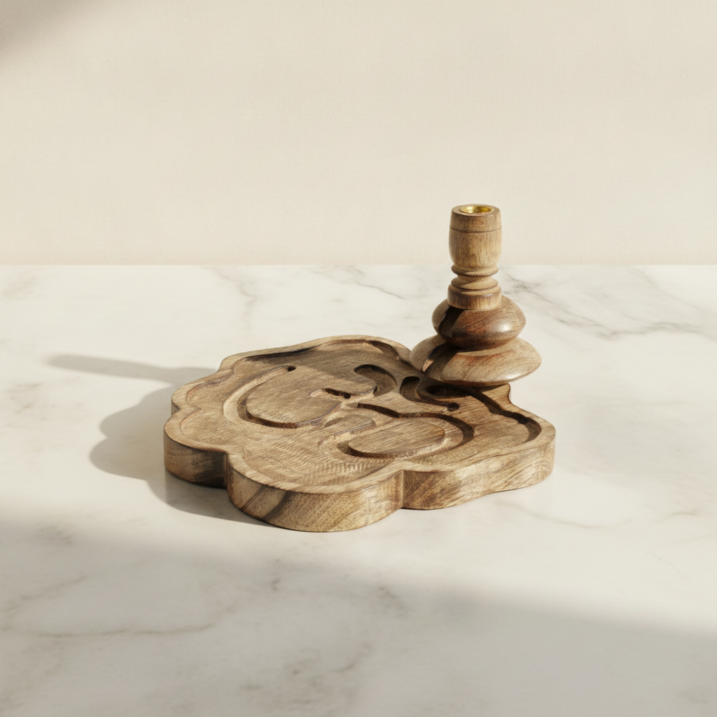 Lrg Mango Wood Backflow Burner - Ohm