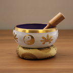 Large Yin & Yang Singing Bowl Set - White/Purple