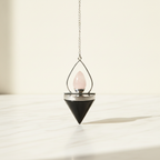 Gemstone Lantern of Life Pendulum - Black Agate & Rose Quartz