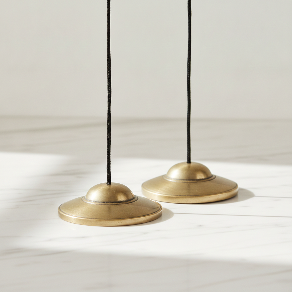 Plain brass Tibetan tingsha cymbals