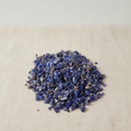 Sodalite gemstone chips on cotton canvas